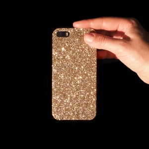 Gold Glitter Phone Case  Initial Personalised Hard Cover for iPhone, Samsung and Google Pixel