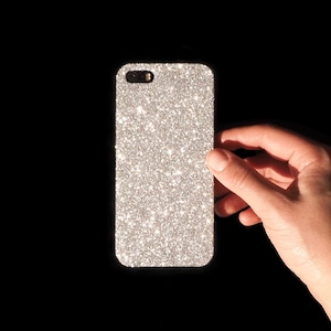 Pearl Glitter Phone Case  Initial Personalised Hard Cover for iPhone, Samsung and Google Pixel