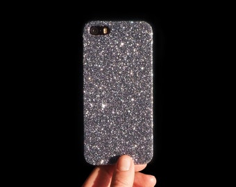 Space Grey Glitter Phone Case – Custom Sparkly Protective Cover for iPhone, Samsung and Google Pixel