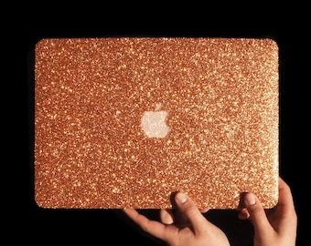 Copper Glitter Laptop Case – Custom Sparkly Protective Cover for MacBook Neo, Air & Pro