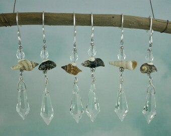 BEACH ICICLES - set of 6 - Crystal Ornaments, Icicles, Christmas Ornaments, Unique wedding favors