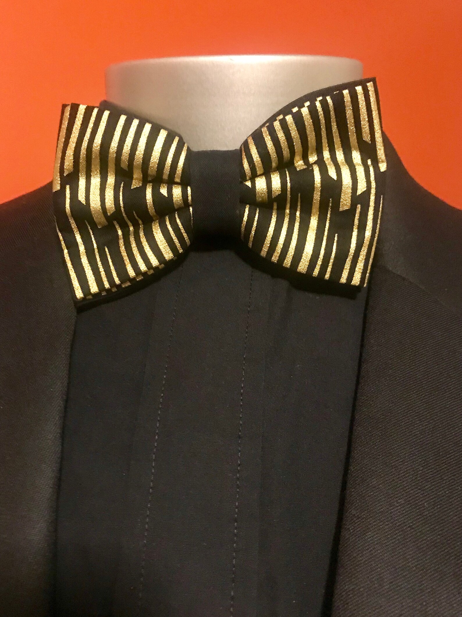 Black and Gold Bow Tie Set Etsy