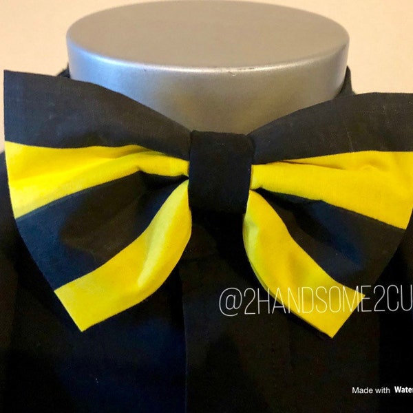 Black and Yellow Butterfly Bow tie