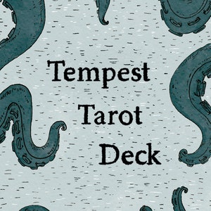 Tempest Tarot Deck // 78 Cards, Blue Tarot, Sea Tarot, Nautical Tarot, Tarot for Beginner, Indie Tarot Cards, Mythical Tarot