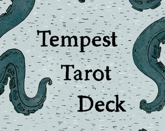 Tempest Tarot Deck // 78 Cards, Blue Tarot, Sea Tarot, Nautical Tarot, Tarot for Beginner, Indie Tarot Cards, Mythical Tarot