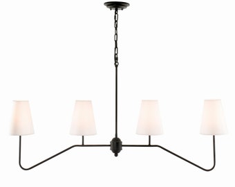 Minimalist Lighting Fixtures SIMPLE Black chandelier for modern farmhouse with lampshades