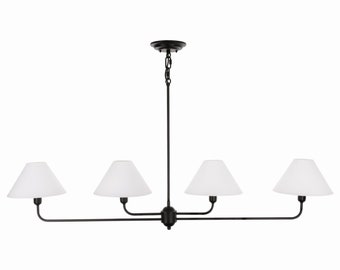 Stylish CLASSY Black lamp chandelier handmade for modern farmhouse with lampshades