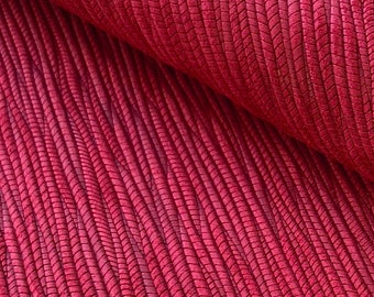 6"x8" RED WINE Cabernet Merlot Palm Leaf Braided Genuine Leather sheet, Designer Leather for DIY Earrings, Kid's shoes, sewing, crafts