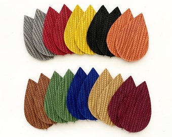 Palmblatt Herbst Tropfen Sample Pack, Herbst Farben Geprägtes Leder Tropfen Cut-out Formen, Wholesale Teardrop Tropfen, Die Cut Shapes, DIY Ohrring