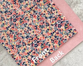 Summer Floral Cork Leather Petal Flowers Print, Leather Backed Cork Sheet for Earrings, Cork on Cowhide Wholesale 2025 Trendy Print, DIY