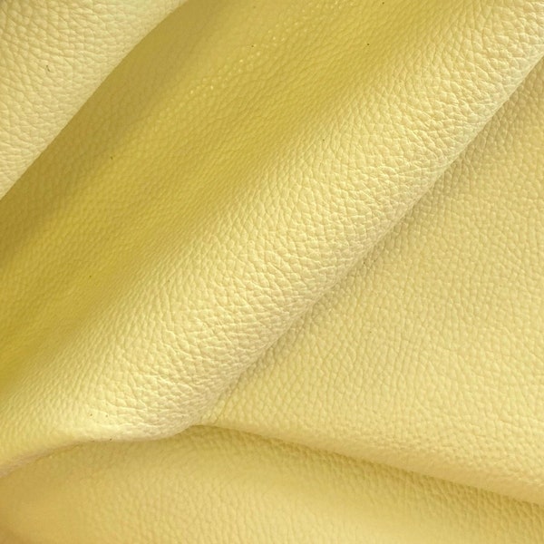 New! BUTTERCUP YELLOW Leather Sheet for Earrings, Purses, Upholstery, Projects, Crafts - Pebble Grain Italian Leather 12"x12" Piece, Cowhide