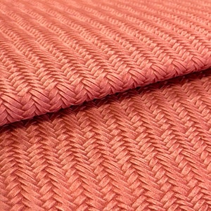 6"x8" CORAL/WATERMELON PINK Begonia Braided Genuine Leather sheet, Fishtail Leather, Wholesale leather, Leather sheets for earrings