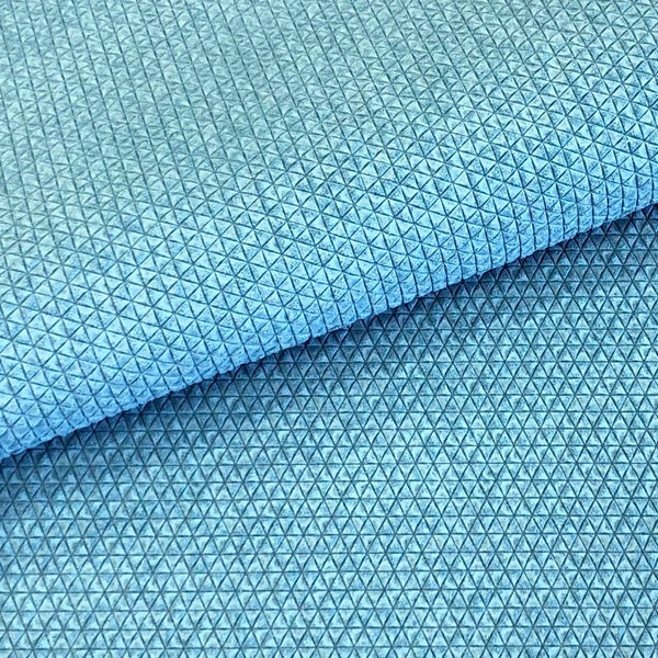 New! 6"x8" CAROLINA SKY Blue Triangle Geometric Embossed Genuine Leather sheet, Cowhide sheet for diy Earrings Shoe Making, supplier