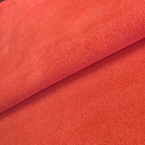 New! Light RED Suede Leather, Sheet for DIY Earrings, Cowhide, Genuine Suede Leather Piece, Leather for projects, shoes, crafts, supply