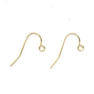 Gold Fish Hook Ear Wires for DIY Jewelry Making • Wholesale Earring Hooks • Earring Wires • Jewelry Supply Bulk Earwire • 11mm x 17mm