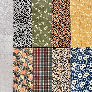 Fall Winter 2024 Leather Backed Cork Sheets for Earrings, Rust Gray Leopard, Olive Mustard Foliage, Autumn Plaid, Cork on Cowhide Wholesale