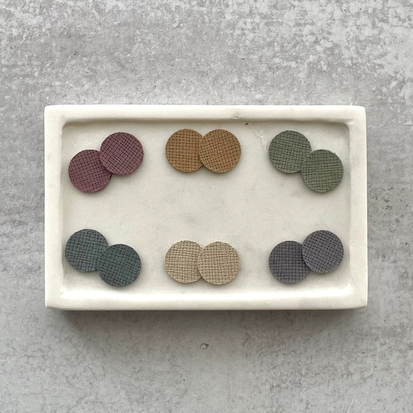 Fall 2022 Leather Earring Blanks Precuts, TINY CIRCLE Muted Neutral Earth Tone Autumn Colors, Moss Green, Cream, Latte Brown Genuine Leather