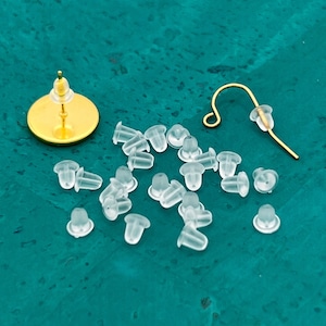 Soft Rubber Earring Backs - 100pcs Clear Silicone Rubber Earring Nuts - Wholesale Ear Backs - Safety Ear Backs - 50 pairs Ear Nut Stoppers