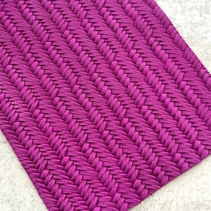 Tresse Violette Violette 6x8 Feuille en Cuir Véritable pour Boucles d’Oreilles - Fishtail Tresse Cuir Gaufré - Trendy Fashion Italian Cowhide