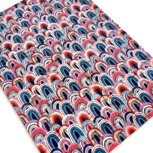 Colorful Rainbows Leather Backed Cork Sheet for Earrings, Wholesale Cork on Cowhide, Leather Fabric Supplier USA