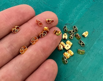 100pcs Gold Plated Earring Nuts - Stainless Steel Earring Backs - Earring Stoppers - Butterfly Earring Backs - Gold Plated Findings