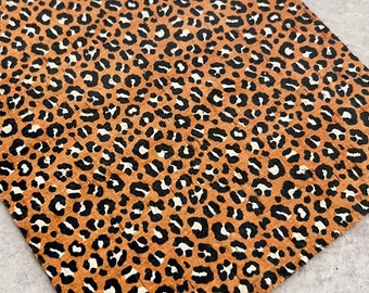 Fall-Rost Leopard Gepard Tier-Druck-Leder gesichertes Kork-Blatt für Ohrringe, Kork auf Rindsleder 2022 Trendy Print, goldener Rost, Großverkauf