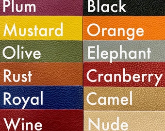 Fall Winter Colors LEATHER SHEETS for Earrings Crafts Projects  • 2023 Pebble Grain Cowhide Leather •  Black Yellow Olive Red Brown Gray