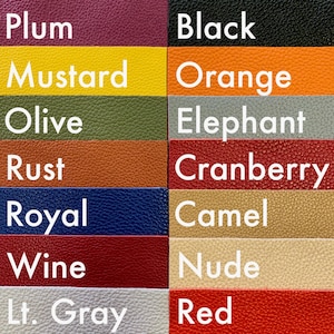 Leather FALL COLOR Pebble Genuine Leather Sheet for Earrings, Crafts, Purses, Shoes, Projects - Plum, Mustard, Black, Red, Wine, Gray, Olive