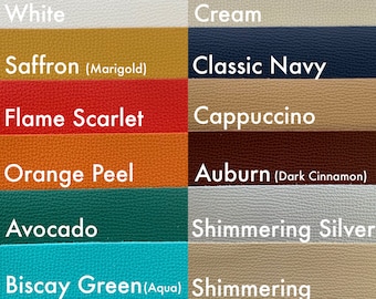 Láminas de cuero genuino para hacer aretes DIY, cuero italiano de vaca colorido, Luxe Project Leather 2024, blanco, rojo, azul, dorado, verde y azul verdoso.