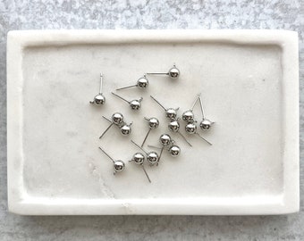 50 Perni Per Orecchini Placcati In Argento: Cuscinetto Adesivo Da 8 Mm, Senza Piombo E Nichel - Italia - Foto 3