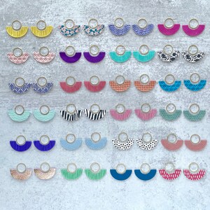 Arch DIY Earring Blanks Precut Summer Leather Layered with Brass Connectors - Colorful Leather Pendants for Earrings - Trendy Shapes 2023