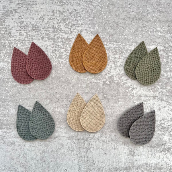 Fall 2023 Leather Earring Blanks Precuts, Muted Neutral Earth Tone Autumn Colors, DIY Winter Color Genuine Leather Earring Pendants, Bulk