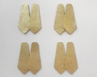 Metallic Gold Leather Teardrop Earring Supplies, Teardrop Shapes, Genuine Leather, Earring Making, Wholesale Leather Teardrops