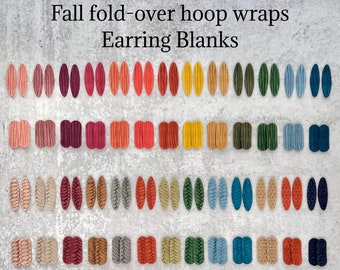 Fall Colors Leather Hoop Wrap Connector Earring Blanks for DIY Earrings, Leather Oblong Rectangle Fold Over Blanks, Precut Cuff Shapes 2023