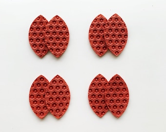 New! Red Beehive Leather Teardrops, Earring Pendants Leaf Shapes, Braided Fishtail Genuine Leather, Wholesale Teardrops, DIY Leaf Earrings