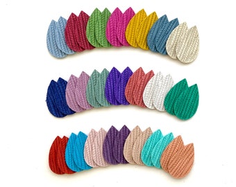 Colorful TINY Teardrop DIY Earring Blanks • Palm Leaf Leather Pre Cuts for Earring Pendants • 2023 Wholesale Die Cut Teardrops