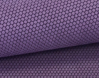 6"x8" Grape Purple Honeycomb Embossed Genuine Leather sheet, Leather Pieces, Leather for DIY Earrings Shoe Making, USA Leather Supplier