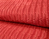 New RED Braided Genuine Leather 12x12 quot sheet, Wholesale leather Fabric, Leather Sheet for Earrings, Purses, Shoes, Leather Supplier