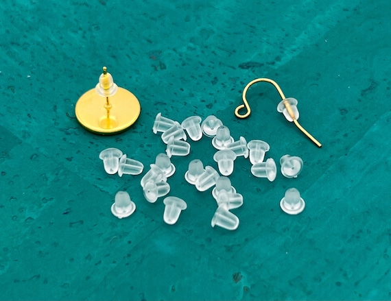 100Pcs Clear Plastic Earring Findings Back Stoppers Earnuts Safe