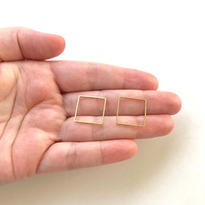 NEW! Square Brass Pendants, DIY Earring Pieces, Wholesale Brass Gold Connectors, Earring Blanks, Supplies for Earring Making
