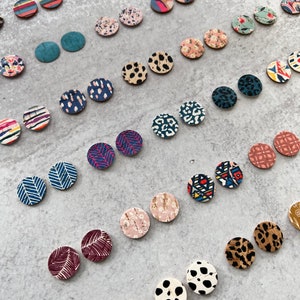 Colorful Prints TINY CIRCLE Leather Backed Cork Earring Blanks, .75" DIY Wholesale Earring Pendant Discs Circles, Leopard, Floral, Abstract image 5