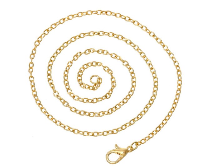 Gold Plated Chain Necklaces / Finished Gold Chain Necklace / Etsy