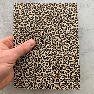 New Leopard Print CORK LEATHER 6x8 size, Animal Print Cork backed with thin leather, DIY Leather Earring Material Supplies, Usa supplier image 2