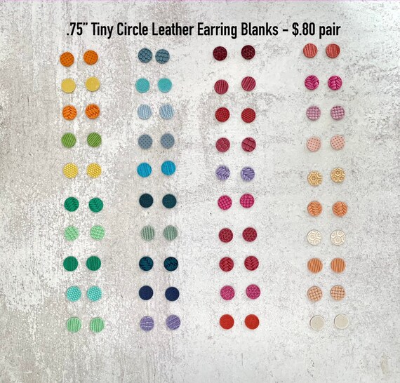 New Tiny Circle Genuine Leather Earring Blanks Spring/summer - Etsy