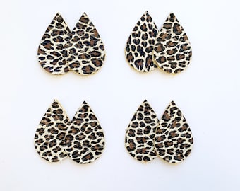 Schokolade Leopard echtes Leder Teardrops Versorgung, Teardrop Formen, Ohrring Anhänger, Ohrring machen, Großhandel DIY Ohrringe, Tier Druck