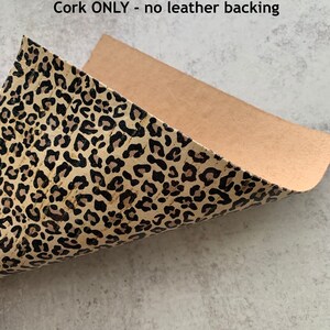 New Leopard Print CORK LEATHER 6x8 size, Animal Print Cork backed with thin leather, DIY Leather Earring Material Supplies, Usa supplier image 6