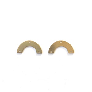 NEW! Half Circle Brass Pendants, DIY Earring Pieces, Wholesale Brass Gold Connectors, Earring Blanks, Supplies for Earring Making