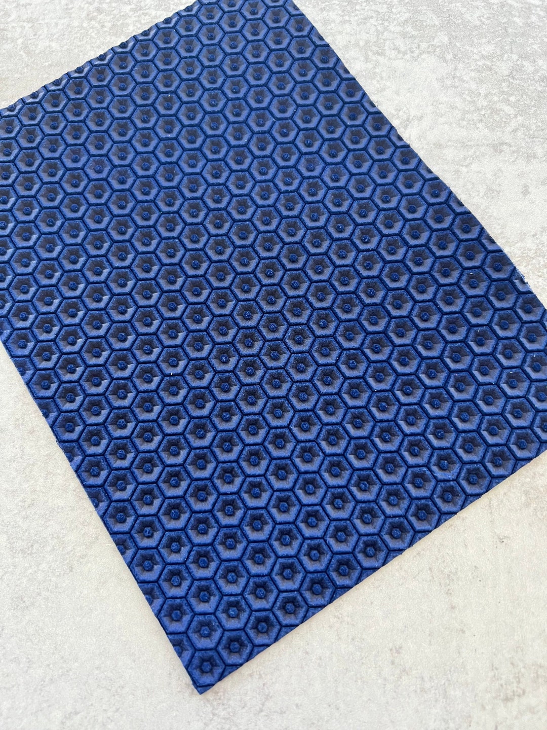 Navy Blue Beehive Genuine Leather Sheet for Earrings