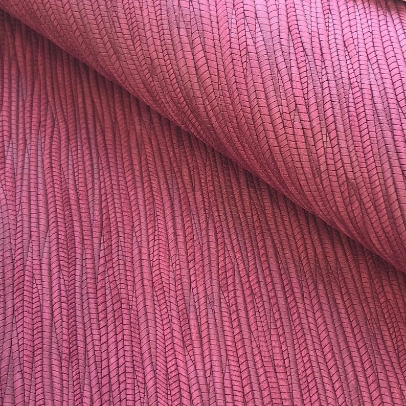6x8 PLUM PURPLE Palm Leaf Braided Genuine Leather sheet Leather for DIY earring making Cowhide Leather Fabric Pieces Wholesale shoes