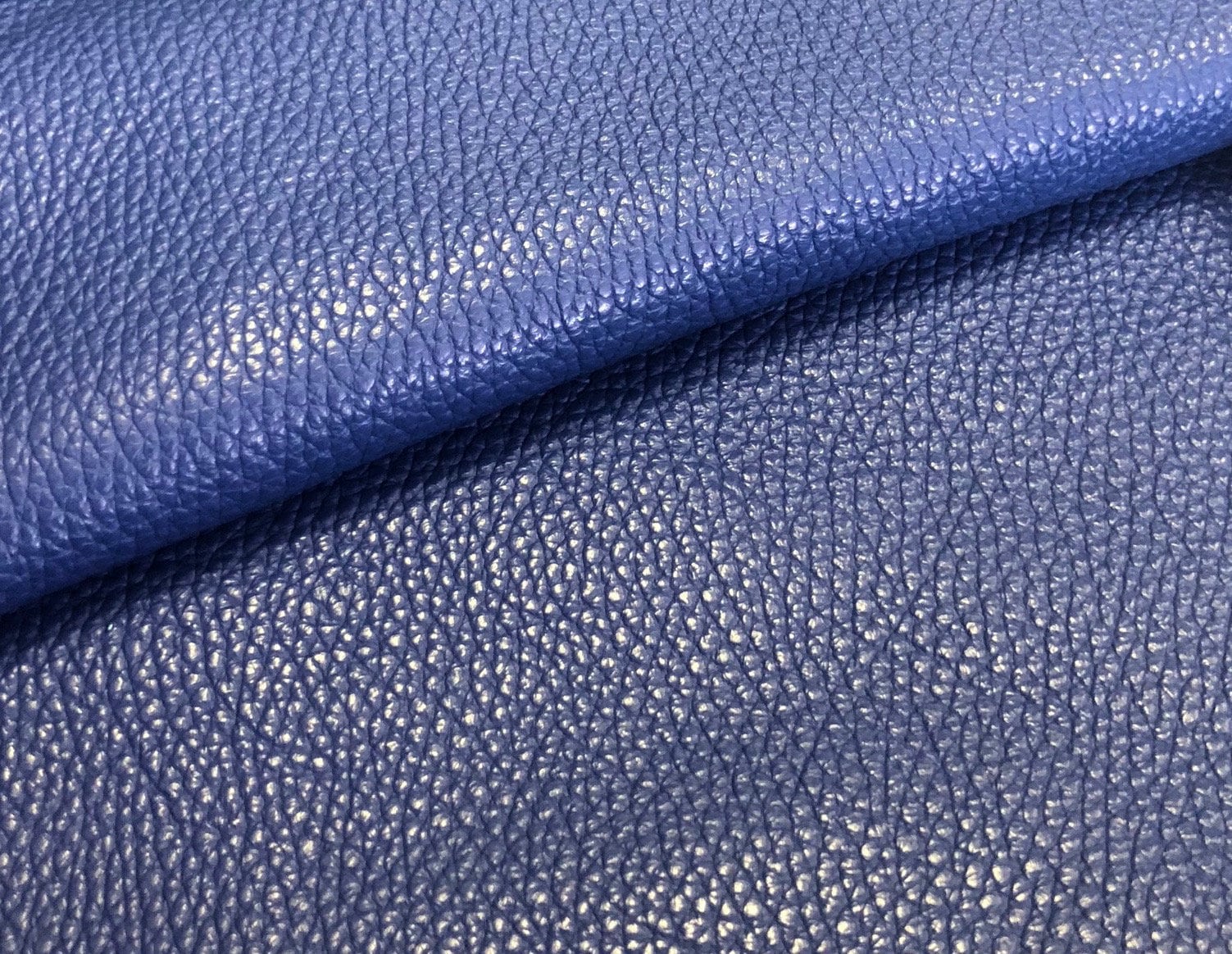 Cadet blue textured faux leather sheets, solid litchi pebbled leather